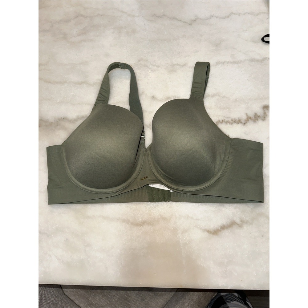 Cacique Size 44C  Lightly Lined Balconette Bra Green Wired Full Coverage Plus